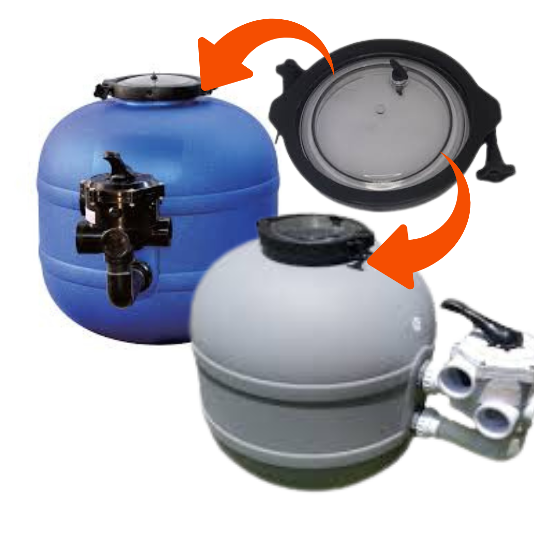 POOL FILTER LID QUALITY/BLUECHEM (WITH O RING AND CLAMPS) - Image 3