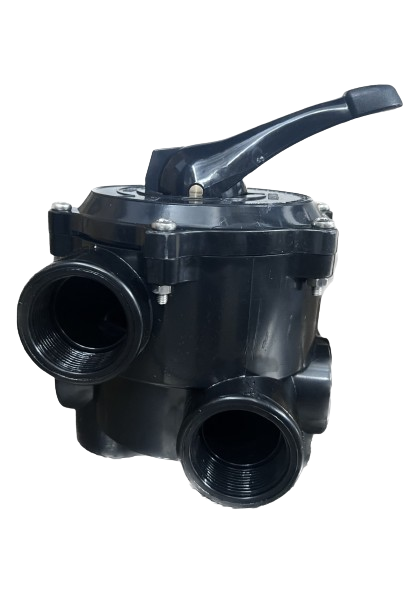 POOL FILTER MULTI PORT VALVE BLACK AQUAMAX COMPLETE (STANDARD GLUED)