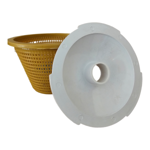 POOL WEIR REPLACEMENT COMBO SWIMQUIP WEIR MUSTARD BASKET AND WHITE VAC LID