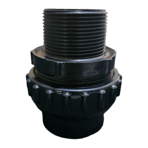 POOL FILTER TANK FITTING WITH UNION AND O RING AQUAMAX (BLACK)