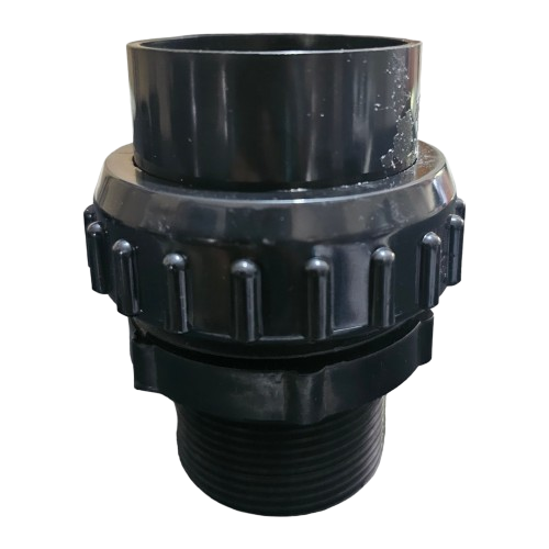 POOL FILTER TANK FITTING WITH UNION AND O RING AQUAMAX (BLACK) - Image 2
