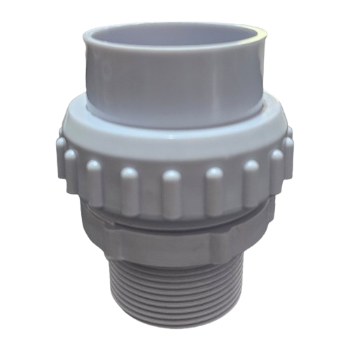 POOL FILTER TANK FITTING WITH UNION AND O RING AQUAMAX (WHITE)