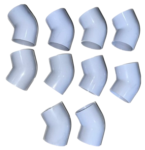 POOL FITTING PVC ELBOW 50X45 DEG WHITE (10 PACK)