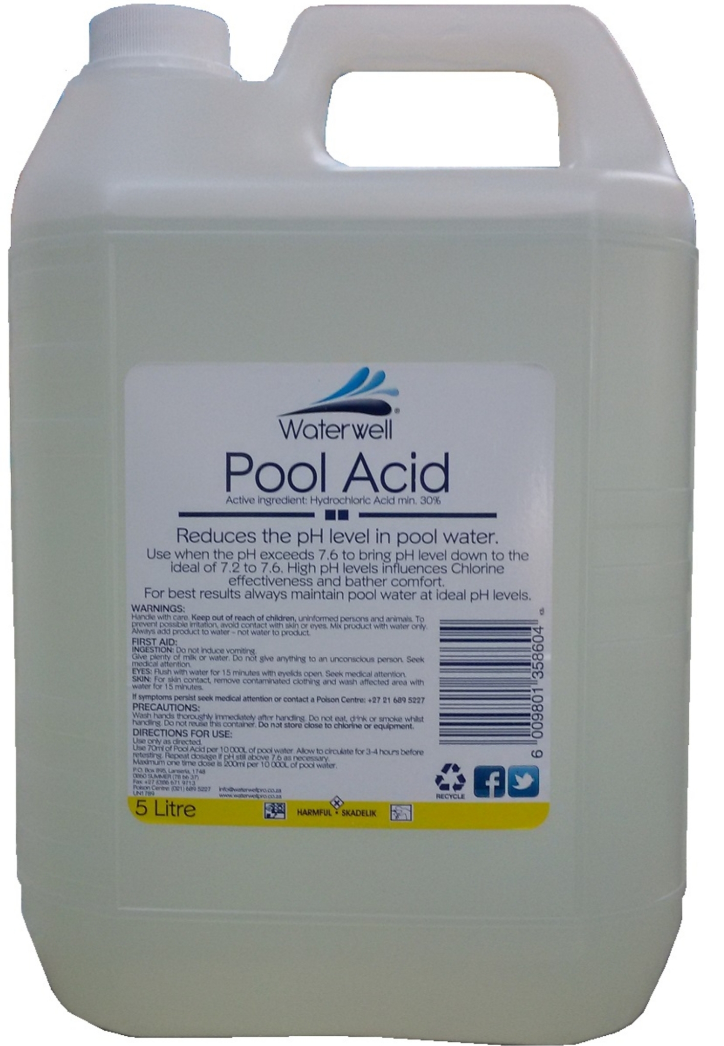 POOL ACID 5LT MIN 30% (PH REDUCER) - Image 2