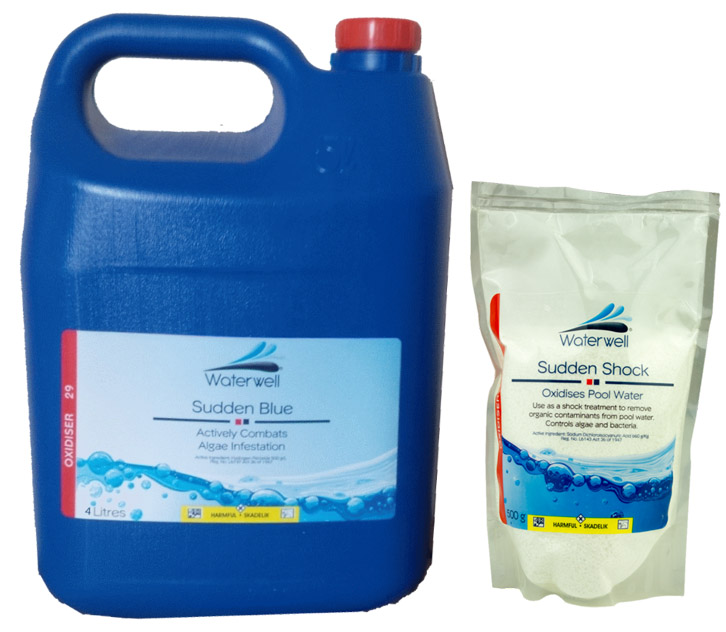 POOL PEROXIDE WATERWELL SUDDEN BLUE 5LT GAUTENG /4LT CAPE TOWN (collection only) - Image 2